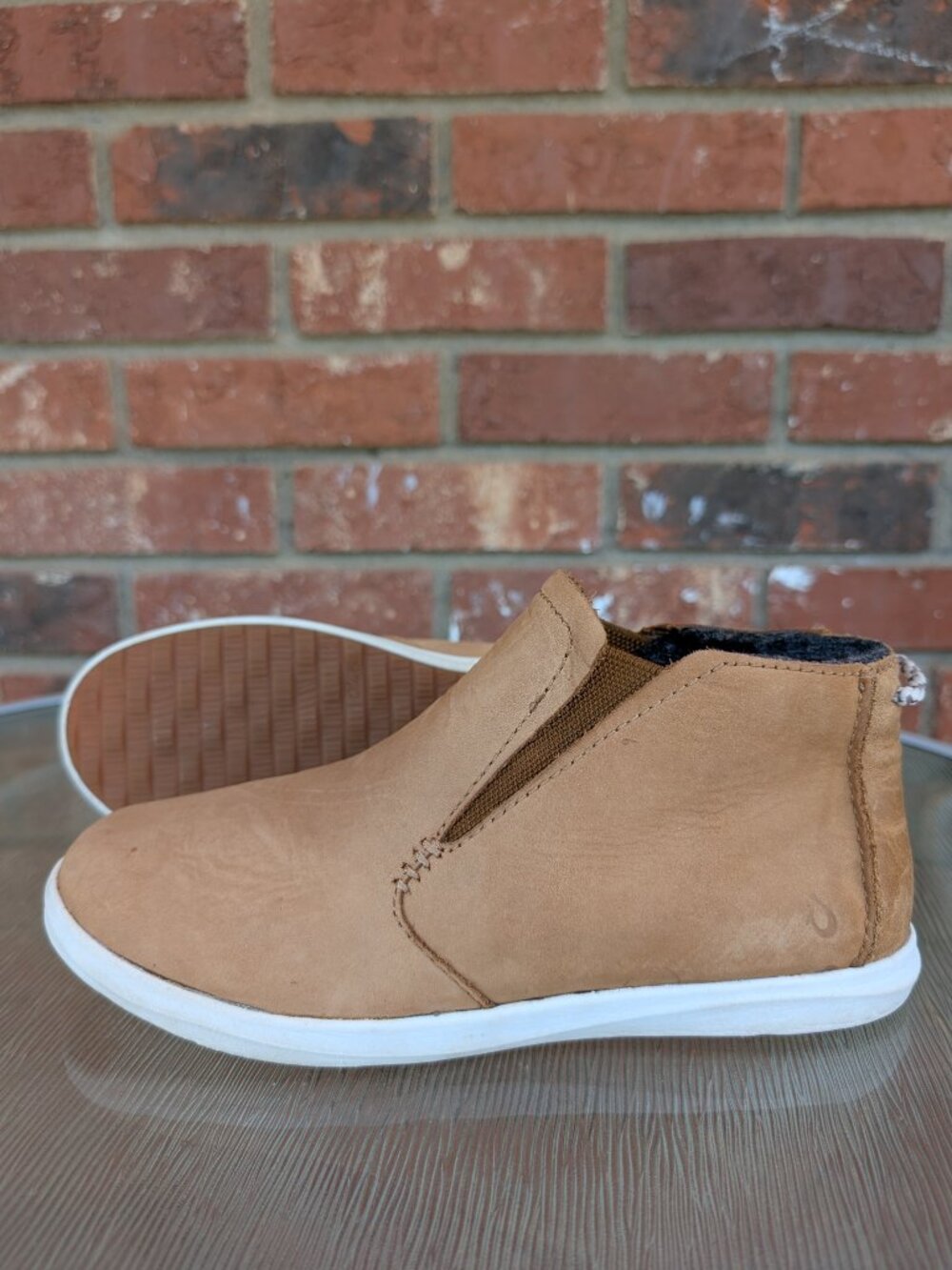 Women's Olukai Hawai'iloa Manu Hope Brown Leather Shoes Size 7
